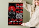 Pain Is Your Friend Japanese Samurai Poster Canvas Japan Warrior Wall Art Print Wooden Hanger Frame Inspirational Gift Home Decoration