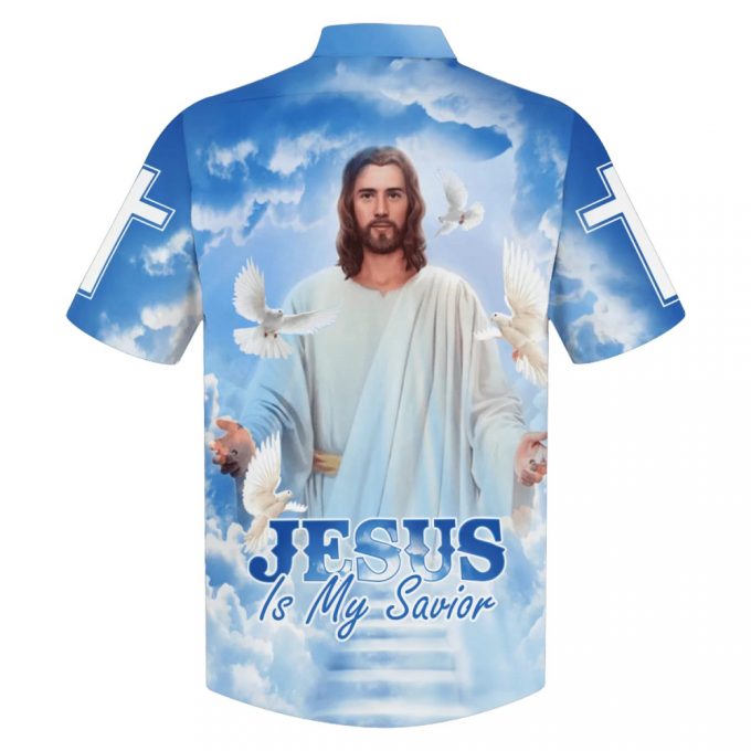 Jesus With His Arms Open Hawaiian Shirt – Jesus Is My Savior Hawaiian Shirts – Christian Hawaiian Shirt – Jesus Hawaiian Shirts