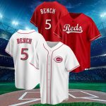 Johnny Bench No.5 Reds Team 2023 Season Pritned Baseball Jersey