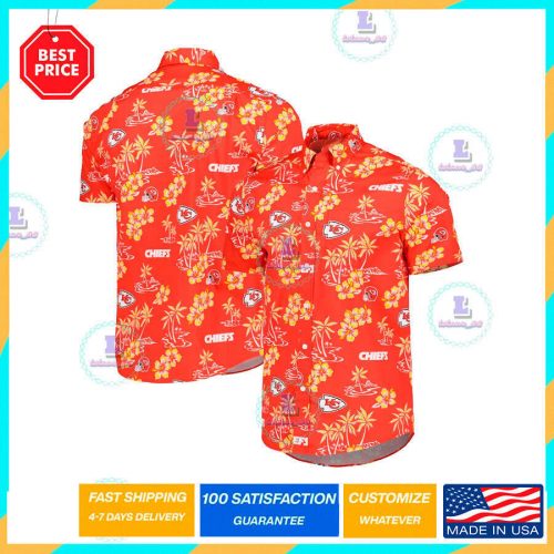 Kansas KC Logo Coconut Hibiscus Flower Hawaiian Shirt – Pocket Sizes S-5XL