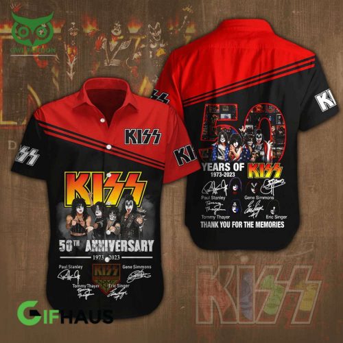 Kiss Rock Band 50th Anniversary Hawaiian Shirt – Aloha Beach Summer Vibes