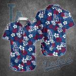 L.A Dodgers Hibiscus Hawaiian Shirt Baseball Aloha Summer Beach Shirt For Men