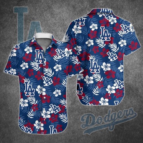 L.A Dodgers Hibiscus Hawaiian Shirt Baseball Aloha Summer Beach Shirt For Men