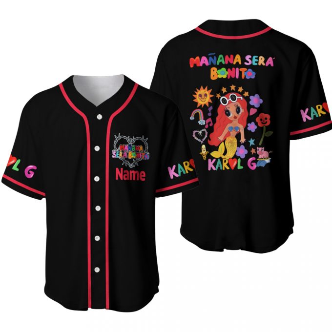 Maana Sera Bonito Jersey, Karol G New Album, Music Cutome Baseball Jersey