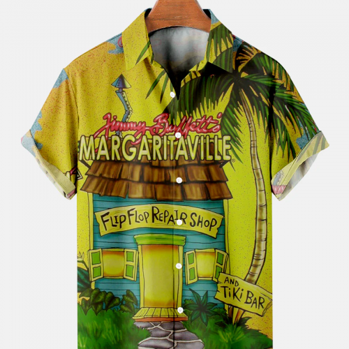 Margaritaville Summer Tiki Bar Revelry Holiday Hawaiian Shirt