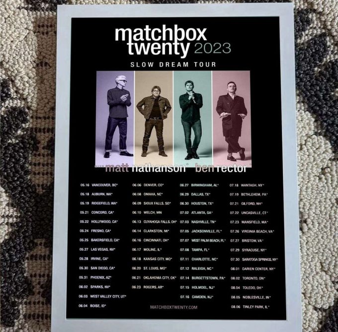 Matchbox Twenty Tour 2022 2023 Poster Unframed Poster Wall Hanging Decor Gift