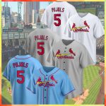 Men’s Albert Pujols No.5 Red Cardinals Fan made Unisex Baseball Jersey Printed