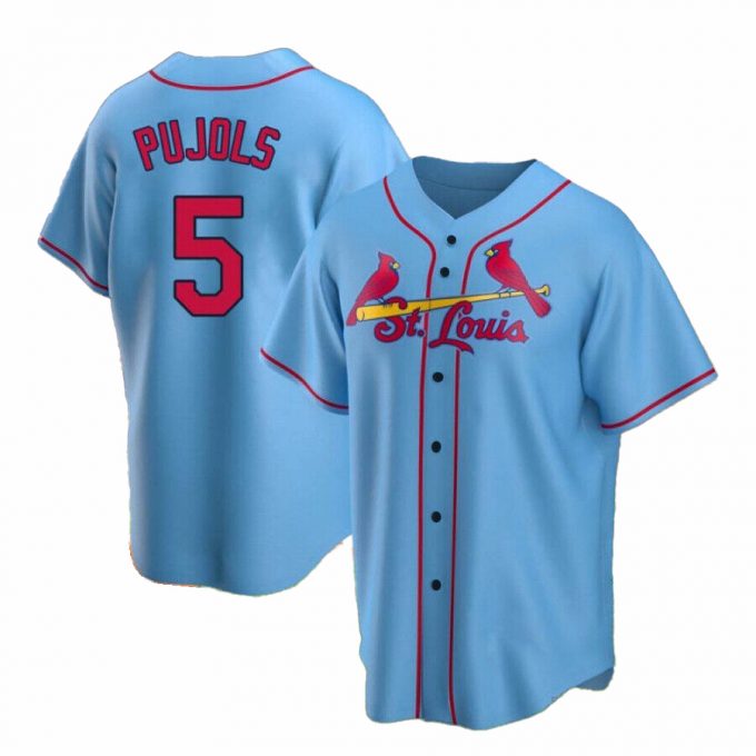 Men’S Albert Pujols No.5 Red Cardinals Fan Made Unisex Baseball Jersey Printed