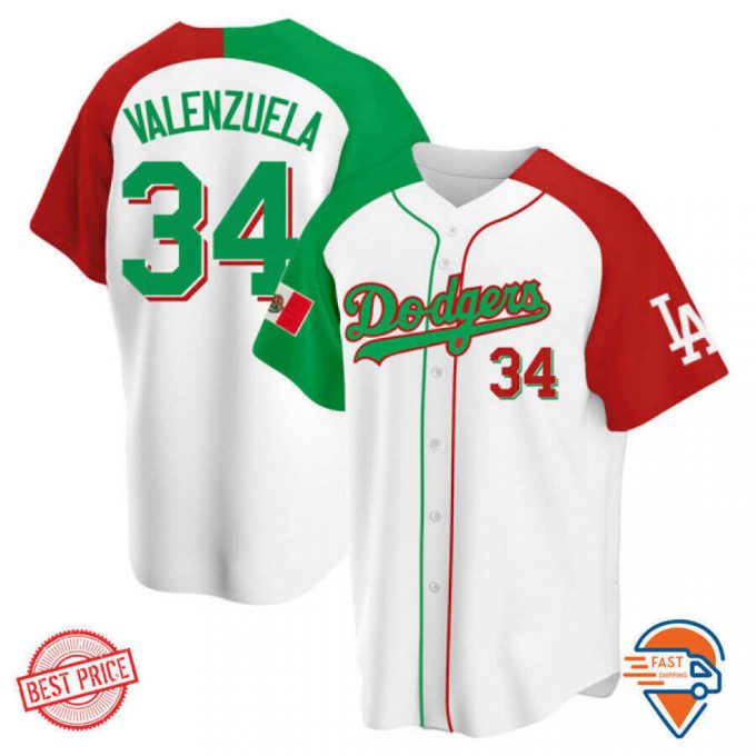 Mexican Valenzuela Los Angeles Baseball Jersey, Best Gift For Men, Print Jersey