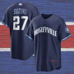 Navy Cubs Player Seiya Suzuki Ian Happ 2023 City Connect Printed Baseball Jersey