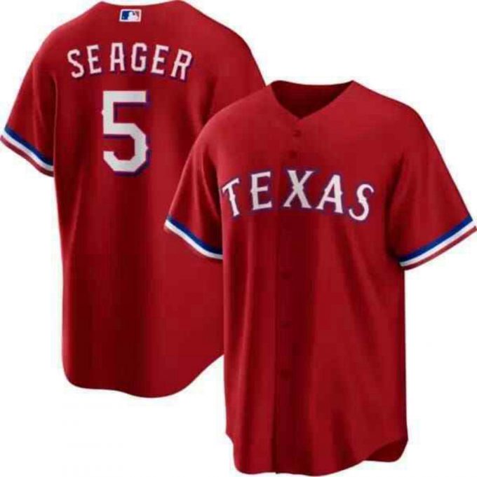 No.5 Rangers Corey Seager 2023 Baseball Jersey Many Colors Print Fan Made