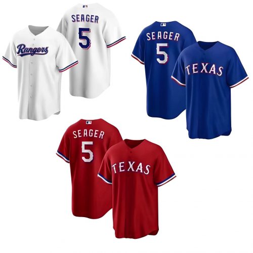 No.5 Rangers Corey Seager 2023 Baseball Jersey Many Colors Print Fan Made