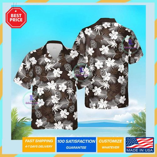 Padres Coconut Leaves Flora Beach Hawaiian Shirt 3D Over Print All S-5XL