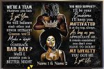 Personalized Gift, Custom We’re A Team Poster, Black Pride Poster, Gift for Couple Size 12″x18″ 18″x24″ 24″x36″, No Frame