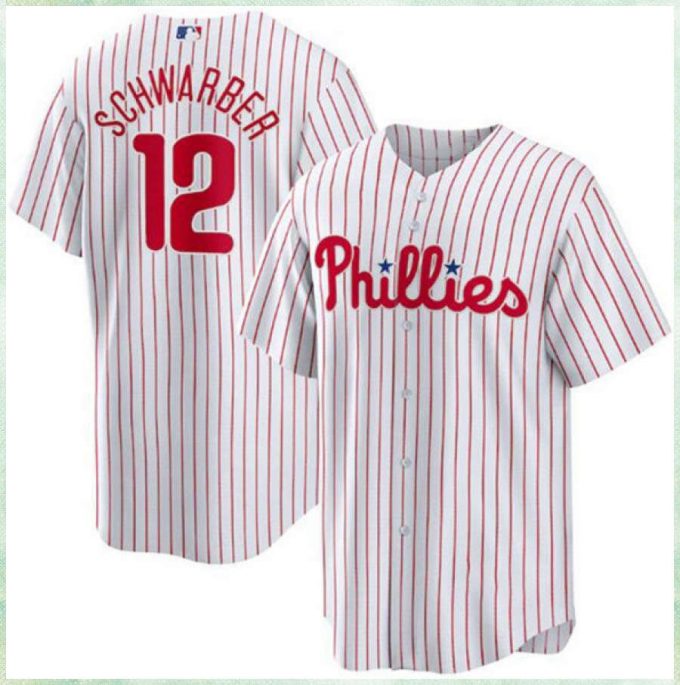 Phillies #12 Kyle Schwarber #18 Gregorius Player Baseball Jersey Printed