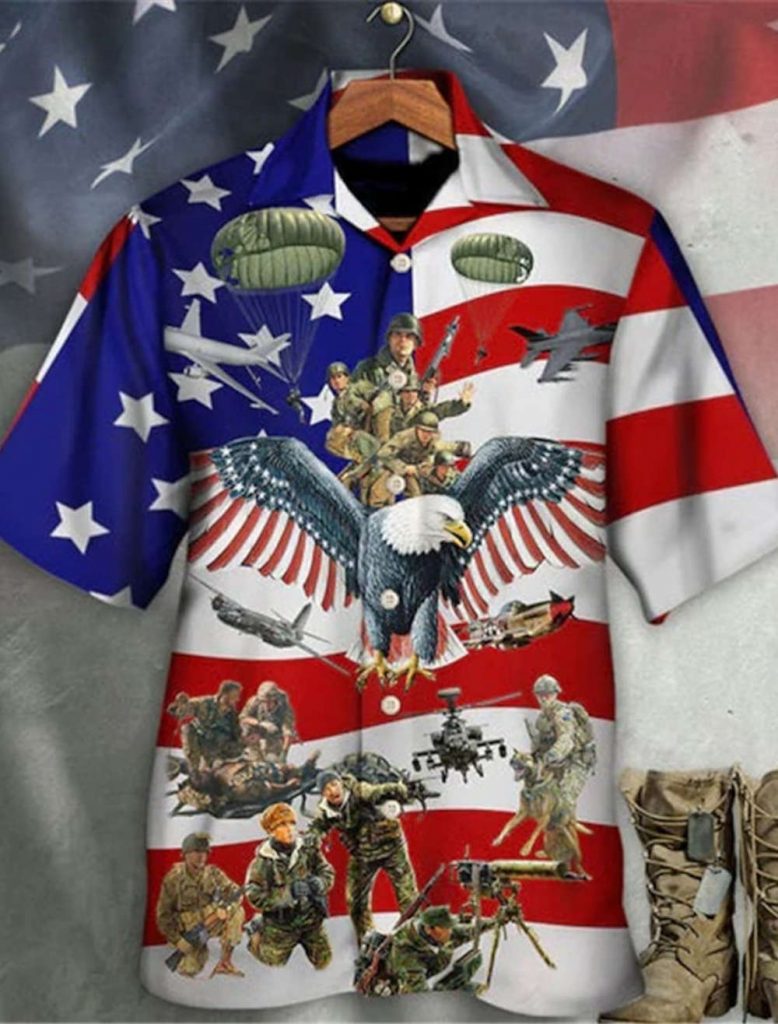 Remember Honor Memorial Day Hawaiian Shirt Eagle Veteran Independence Day