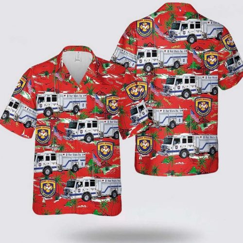 Texas Fort Worth Fire Department Ver1 Ladder Truck Hawaiian Shirt For Adults