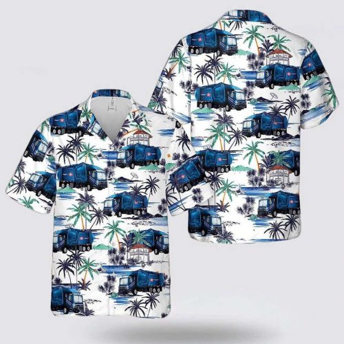 Trash Truck Ver2 Hawaiian Shirt for Kids – US Republic Services Waste Management Garbage Truck Design