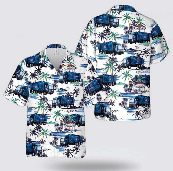 Trash Truck Ver2 Hawaiian Shirt For Kids – Us Republic Services Waste Management Garbage Truck Design