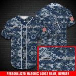 U.S Navy Freemasonry Baseball Jersey Military Camouflage Masonic Jersey Custom