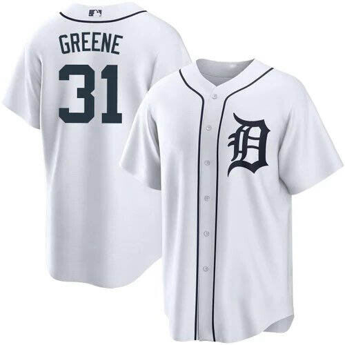 White Riley Greene Number #31 Detroit Unisex Printed Baseball Jersey S/5XL