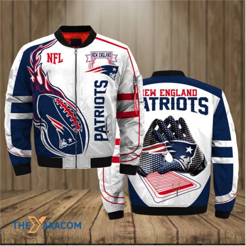 New England Pat American Football Team Patriots Hand With Badge Gift For Fan Team Bomber Jacket Outerwear Christmas Gift Frab Magazines & More Store