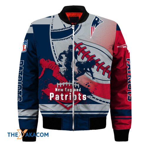 New England Pat American Football Team Patriots Players Stripes Gift For Fan Team Bomber Jacket Outerwear Christmas Gift Frab Magazines & More Store