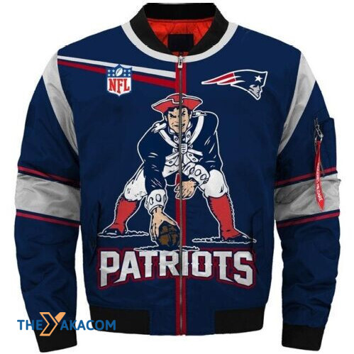 New England Pat American Football Team Patriots Men’s Player Gift For Fan Team Bomber Jacket Outerwear Christmas Gift Frab Magazines & More Store