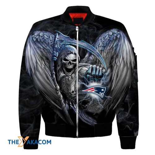 New England Pat American Football Team Patriots Winged Death God Gift For Fan Team Bomber Jacket Outerwear Christmas Gift Frab Magazines & More Store