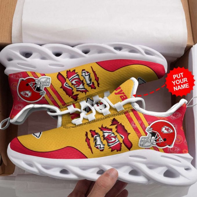 Personalized Name Kansas City Chiefs Max Soul Sneakers Running Sports Shoes For Men Women