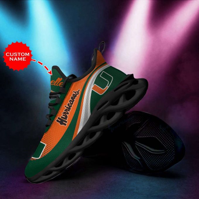 Personalized Name Miami Hurricanes Max Soul Sneakers Running Sports Shoes For Men Women