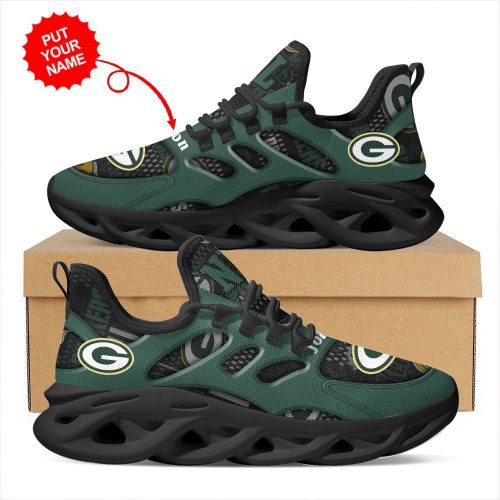 Personalized Name Green Bay Packers Max Soul Sneakers Running Sports Shoes For Men Women