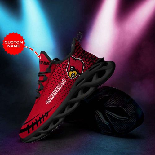 Personalized Name Louisville Cardinals Max Soul Sneakers Running Sports Shoes For Men Women