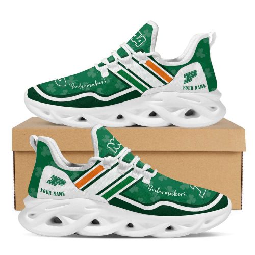 Purdue Boilermakers St. Patricks Day Shamrock Custom Name Clunky Max Soul Shoes For Men Women