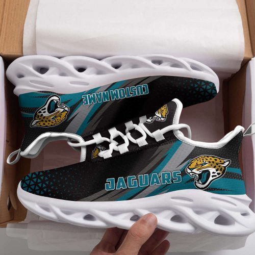 Jacksonville Jaguars Triangle Custom Name Max Soul Sneakers Running Sports Shoes For Men Women