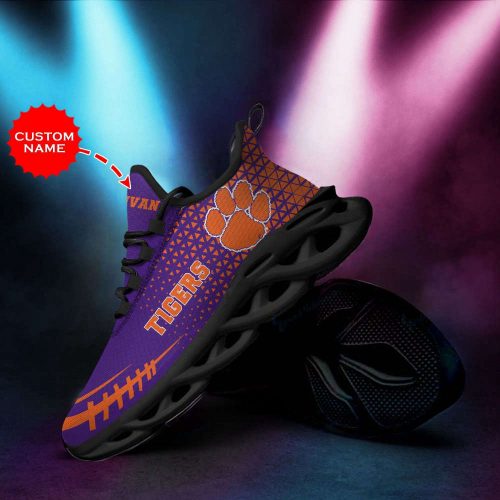 Clemson Tigers Custom Name Personalized Max Soul Sneakers Running Sports Shoes For Men Women