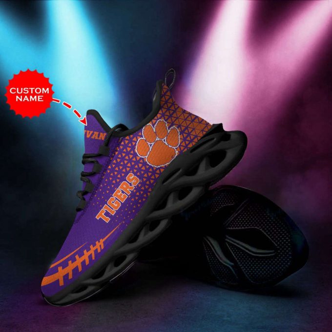 Clemson Tigers Custom Name Personalized Max Soul Sneakers Running Sports Shoes For Men Women