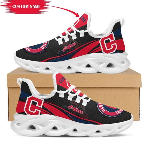 Personalized Name Cleveland Indians Mascot Max Soul Sneakers Running Sports Shoes For Men