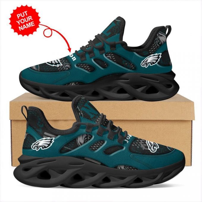 Philadelphia Eagles Custom Name Personalized Max Soul Shoes For Men Women