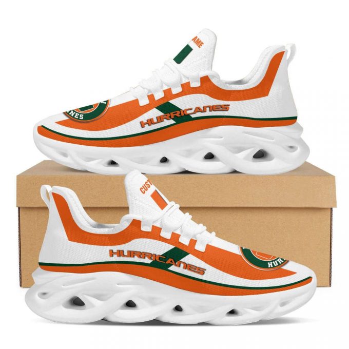 Miami Hurricanes Football Team Custom Personalized With Name Max Soul Shoes For Men Women