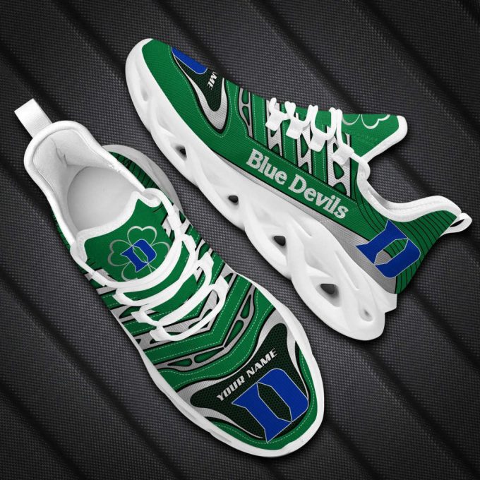 Duke Blue Devils St. Patricks Day Shamrock Custom Name Clunky Max Soul Shoes For Men Women