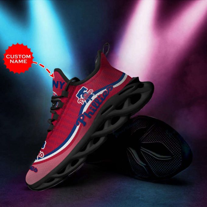 Personalized Name Philadelphia Phillies Max Soul Sneakers Running Sports Shoes For Men Women