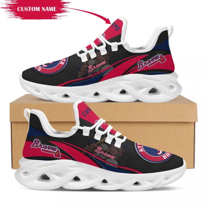 Personalized Name Atlanta Braves Mascot Max Soul Sneakers Running Sports Shoes For Men