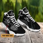 Jesus Faith Over Fear Black Pattern Custom Name Air Jordan Lucky Shoes