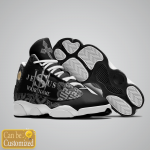 Jesus Faith Over Fear Black Pattern Custom Name Air Jordan Lucky Shoes