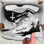 Jesus Walk By Faith Black Mountain Custom Name Air Jordan Lucky Shoes