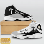 Jesus Walk By Faith Black Mountain Custom Name Air Jordan Lucky Shoes