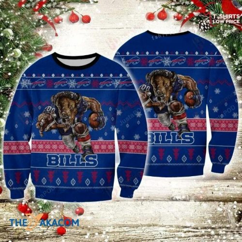 Ugly Christmas Sweater Buffalo-Bills, Billieve Red/Blue Frab’s Magazines & More Store