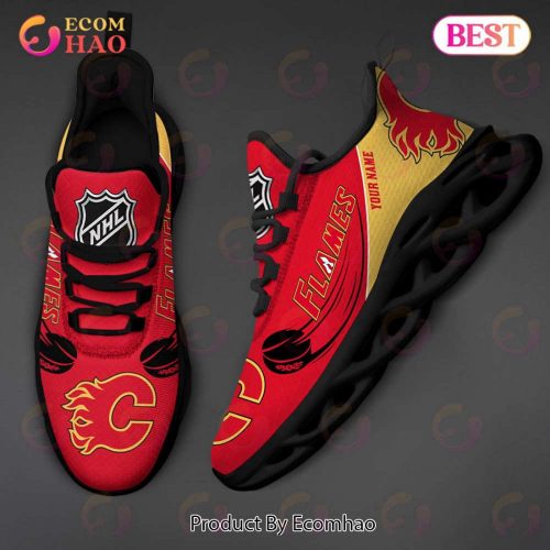 Custom Name NHL Calgary Flames Personalized Max Soul Shoes For Men And Women