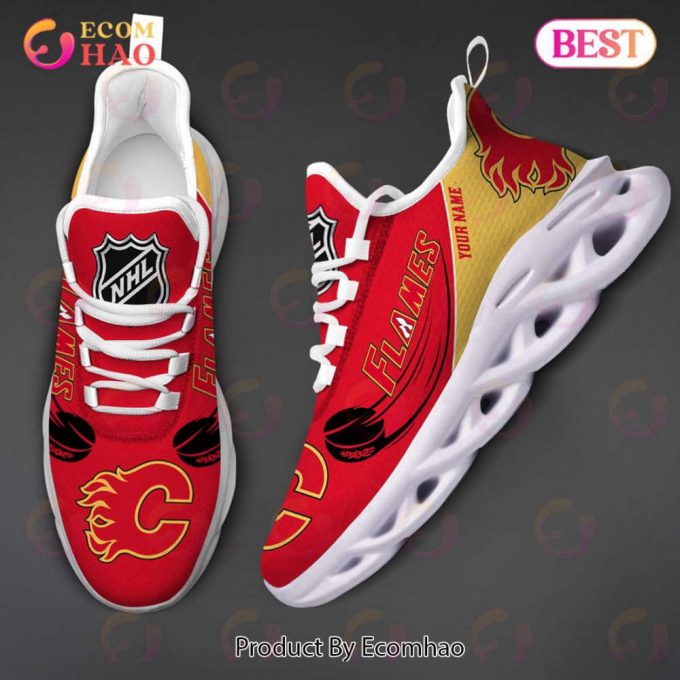 Custom Name Nhl Calgary Flames Personalized Max Soul Shoes For Men And Women